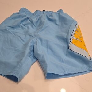 Nike Sky Blue Kids Shorts with Yellow Logo